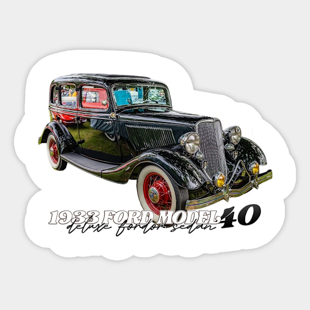 1933 Ford Model 40 Deluxe Fordor Sedan Sticker by Gestalt Imagery